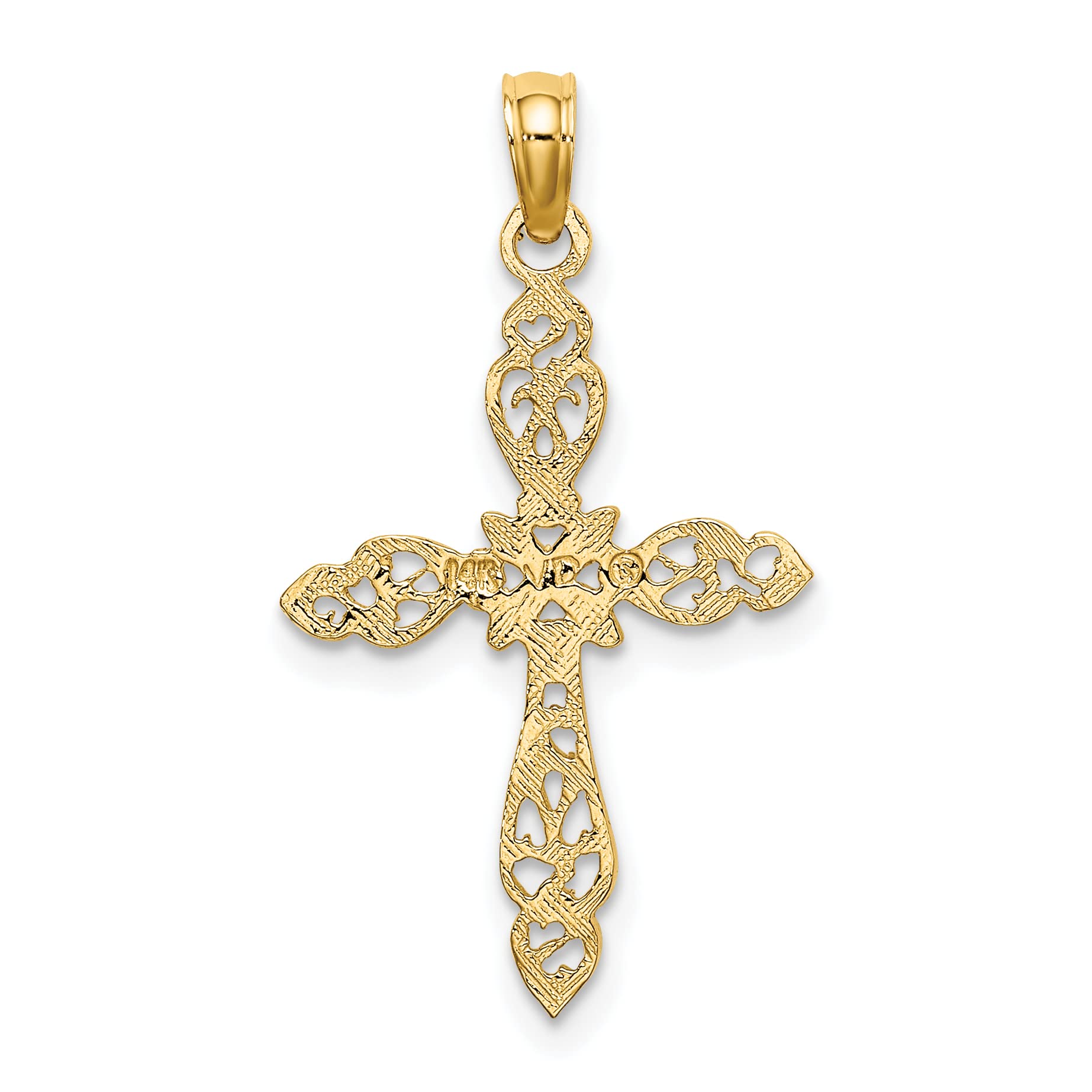 10K Solid Yellow Gold Holy Cross Pendant Necklace for Women & Men - Religious Jesus Christ Charm Jewelry Gift for Baptism, First Communion & Confirmation