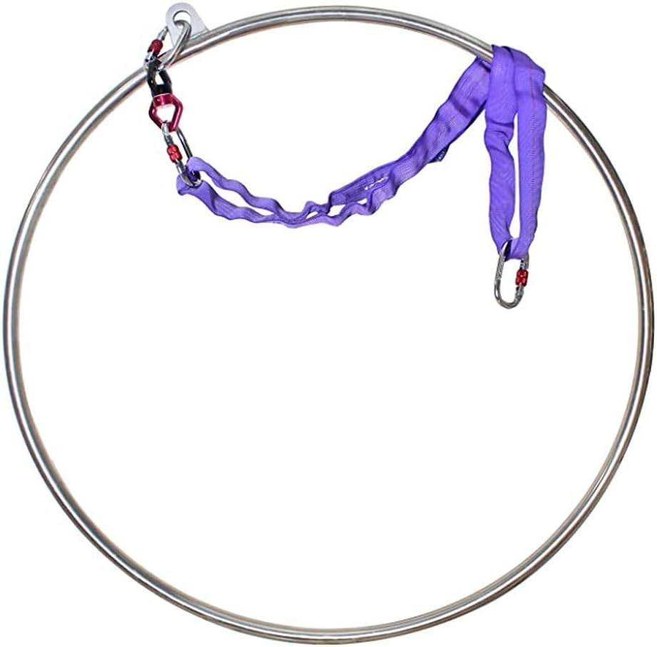 PRIOR FITNESS Professional Aerial Lyra Hoop Set - Stainless Steel Single Point Suspension Ring for Adults (25mm & 32mm Tube Diameter) - Perfect for Home Gym, Circus Training, Yoga & Aerial Fitness Workouts