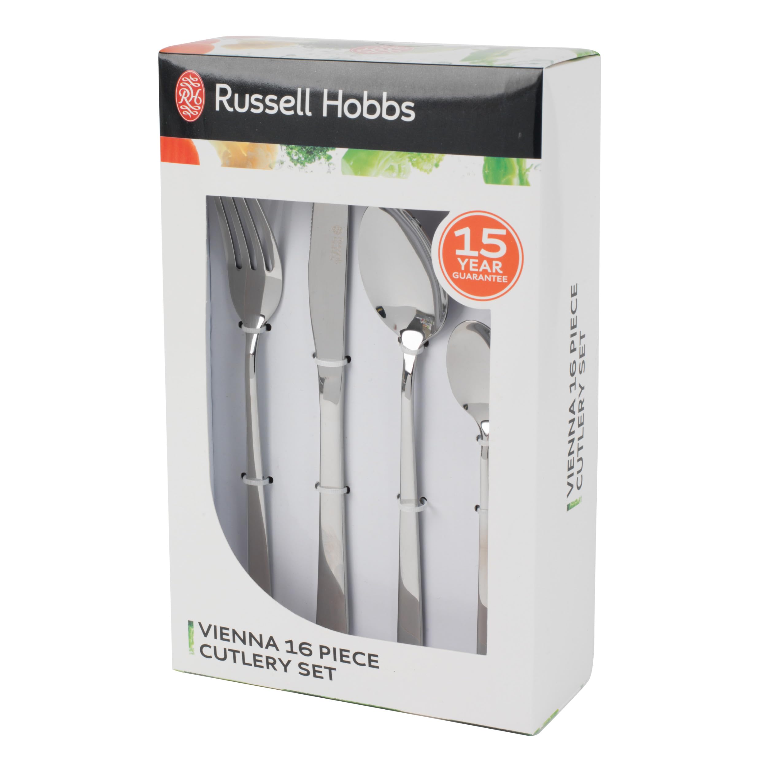 Russell Hobbs RH00022GP 16-Piece Stainless Steel Cutlery Set - Knives, Forks & Spoons for 4 People, Mirror Polish Finish, Dishwasher Safe Flatware for Home & Restaurant Use | Perfect for Dining, Entertaining & Everyday Meals