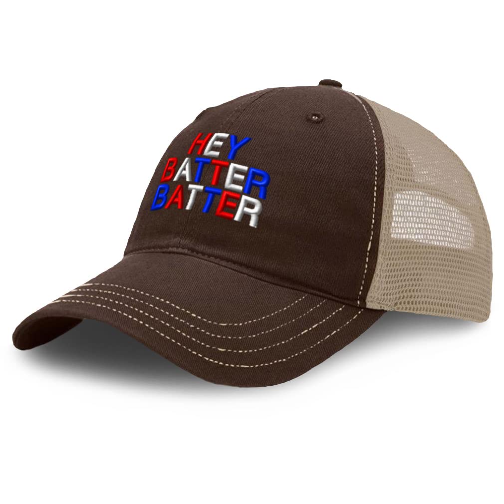 Custom Baseball Cap - Hey Batter Batter Cotton Soft Mesh Hat for Men & Women - Perfect for Baseball Games, Sports Events & Outdoor Activities