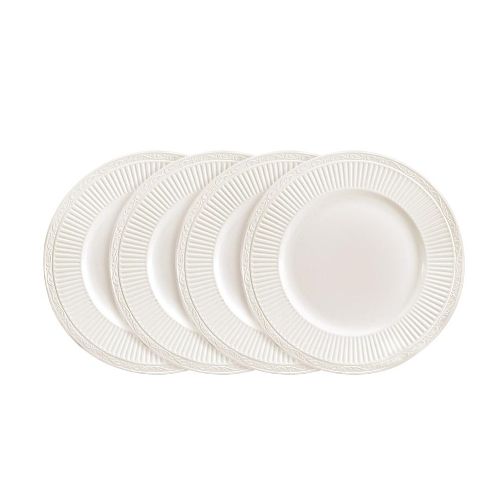 Italian Countryside® Set of 4 Porcelain Dinner Plates - Elegant Farmhouse Style Tableware for Dining, Entertaining & Home Decor