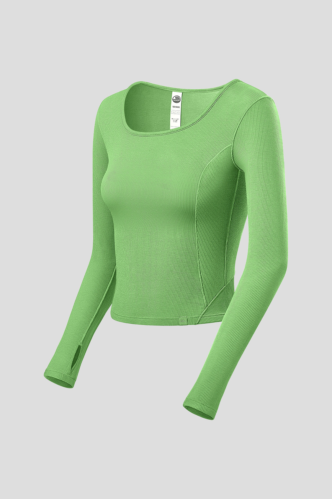 Women's Slim Fit Long Sleeve T-Shirt - Stretchy U-Neck Basic Top for Casual Wear, Workout & Layering