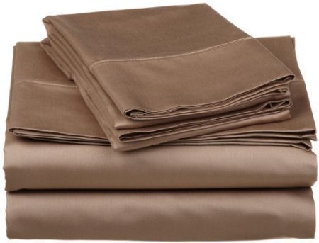 Luxury 100% Egyptian Cotton Twin XL Sheet Set - 550 Thread Count, Soft & Breathable, Deep Pocket Fits 7-9 Inch Mattress (39x80 Inches, Taupe) - Perfect for Dorm Rooms, Guest Beds & Cozy Sleep