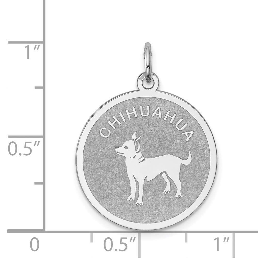 925 Sterling Silver Chihuahua Disc Charm Pendant Necklace for Women - Dainty Dog Lover Jewelry Gift for Birthdays, Anniversaries & Pet Owners | Perfect for Casual Wear, Date Nights & Animal-Themed Outfits