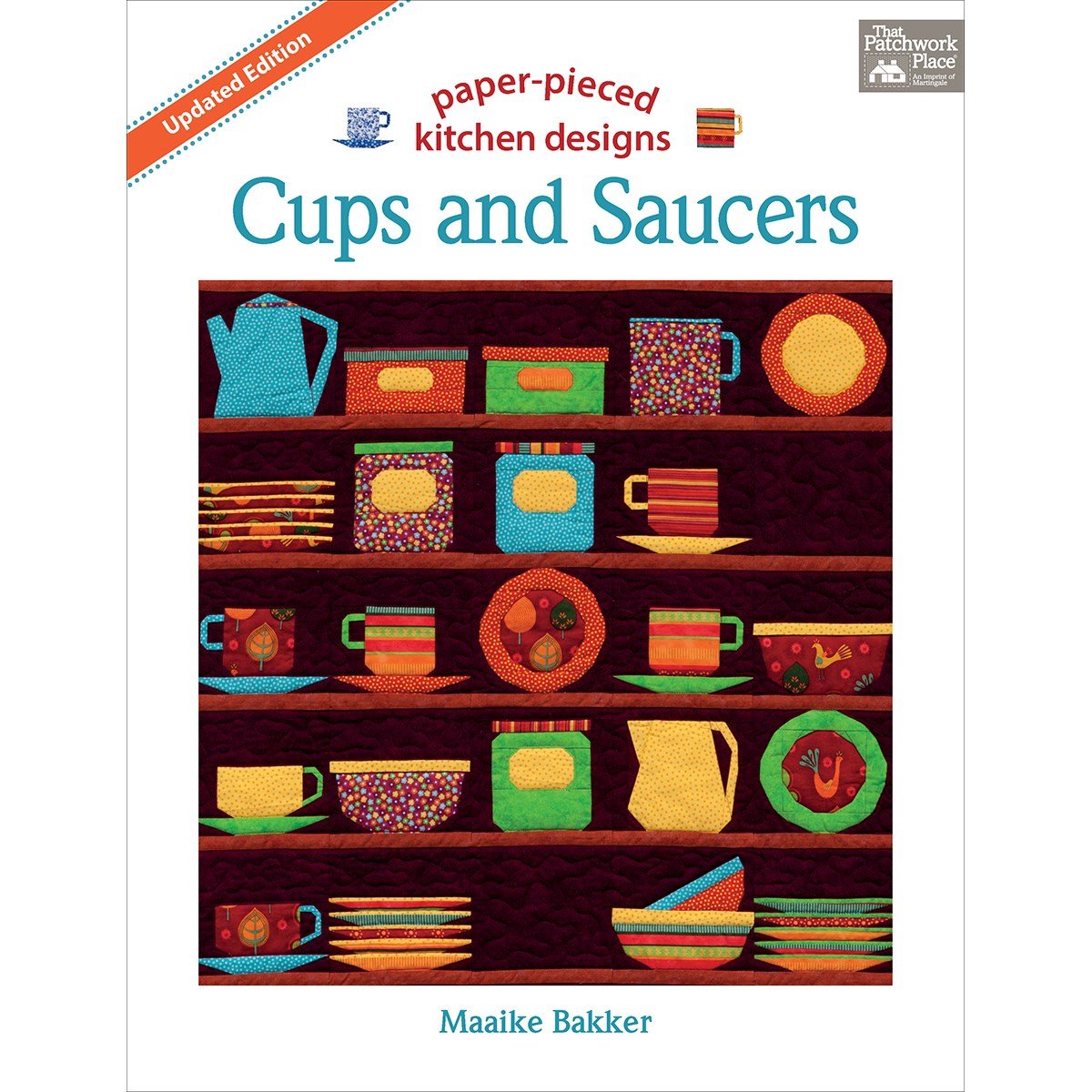 Paper-Pieced Kitchen Cups and Saucers Set - Modern Ceramic Coffee Tea Cups with Matching Saucers for Home, Cafe & Restaurant Use