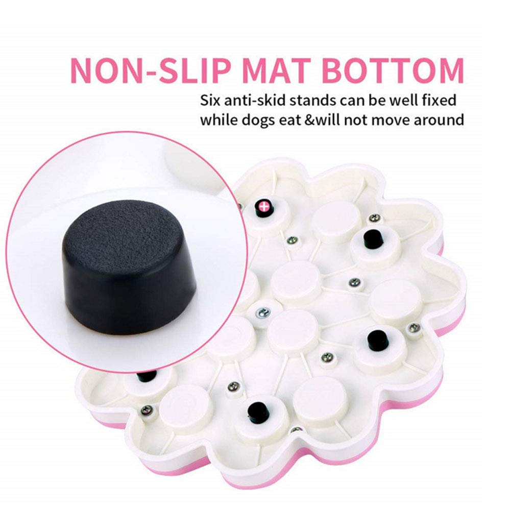 Interactive Dog Puzzle Toy for Treat Dispensing - IQ Training Feeder for Mental Stimulation & Treat Rewards - Pink Pet Food Puzzle for Boredom & Anxiety Relief - Perfect for Indoor Play & Training Sessions
