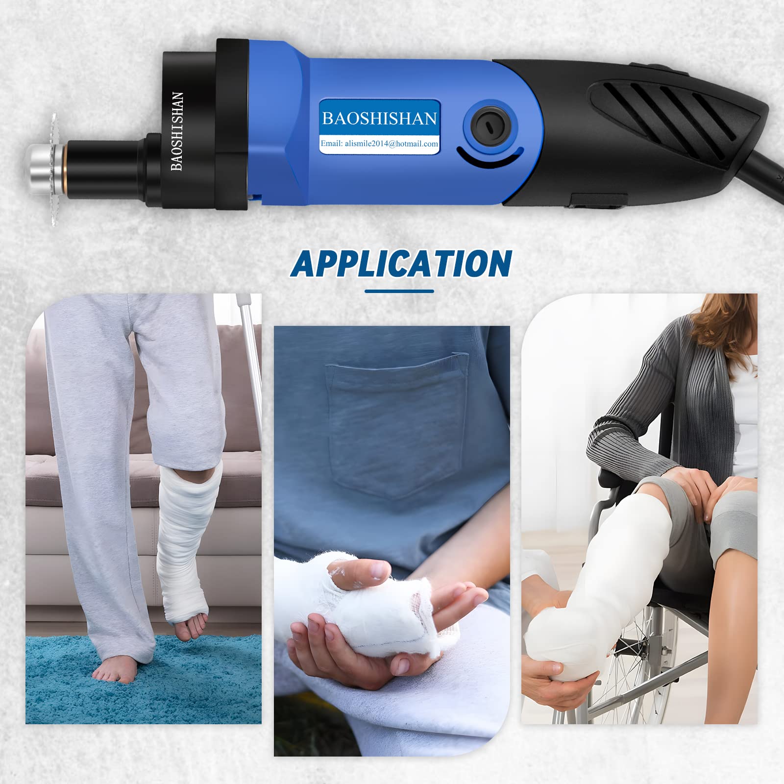 BAOSHISHAN Professional Cast Saw with Replacement Blades - Durable Medical Cast Cutter for Orthopedic, Emergency & Home Use