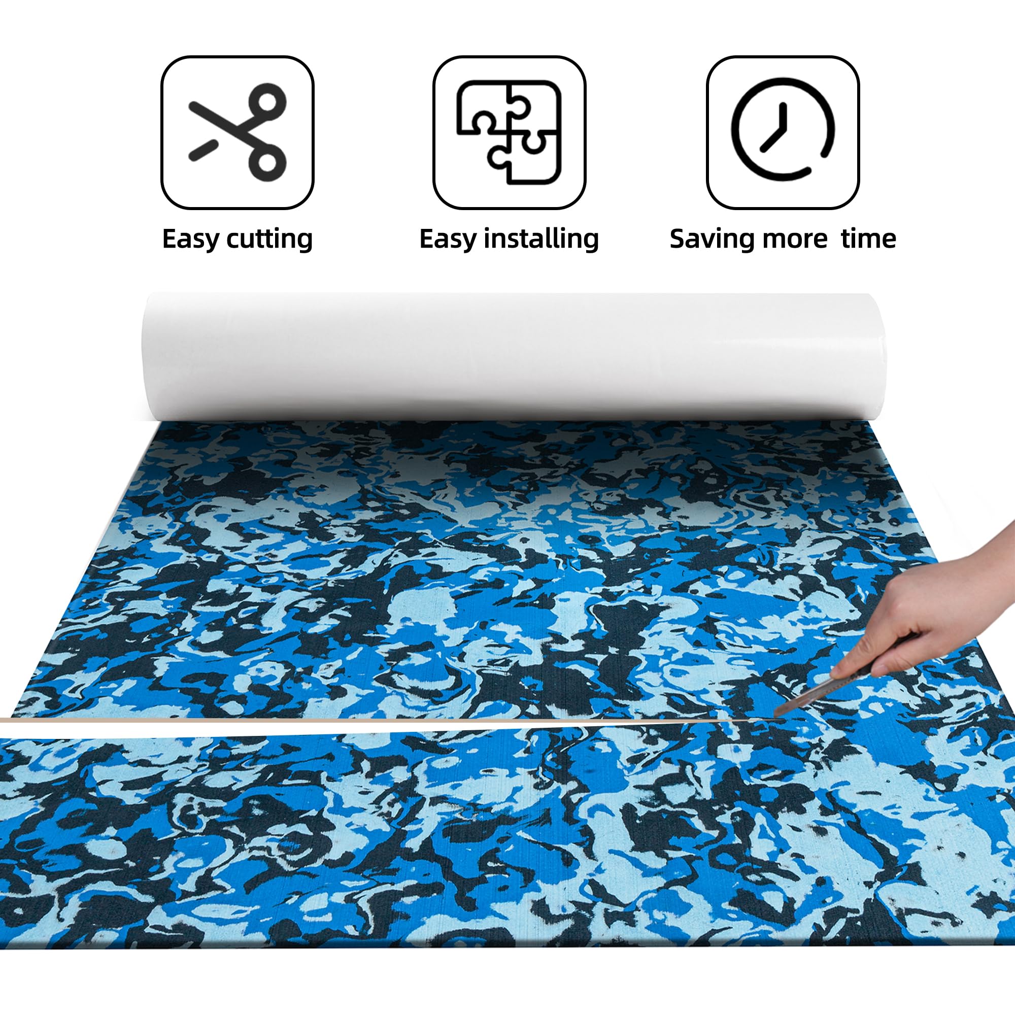 FOCEAN Non-Slip EVA Foam Boat Decking - Waterproof Marine Flooring with Brushed Texture for Boats, Yachts, Kayaks & RVs (94.5