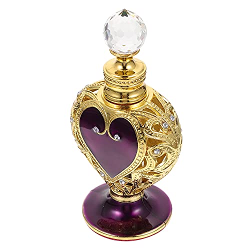 Vintage 5ml Refillable Perfume Atomizer Bottle - Golden Purple Portable Essential Oil & Makeup Dispenser, Travel-Friendly for Women | Perfect for On-the-Go Fragrance Refills & Cosmetic Storage