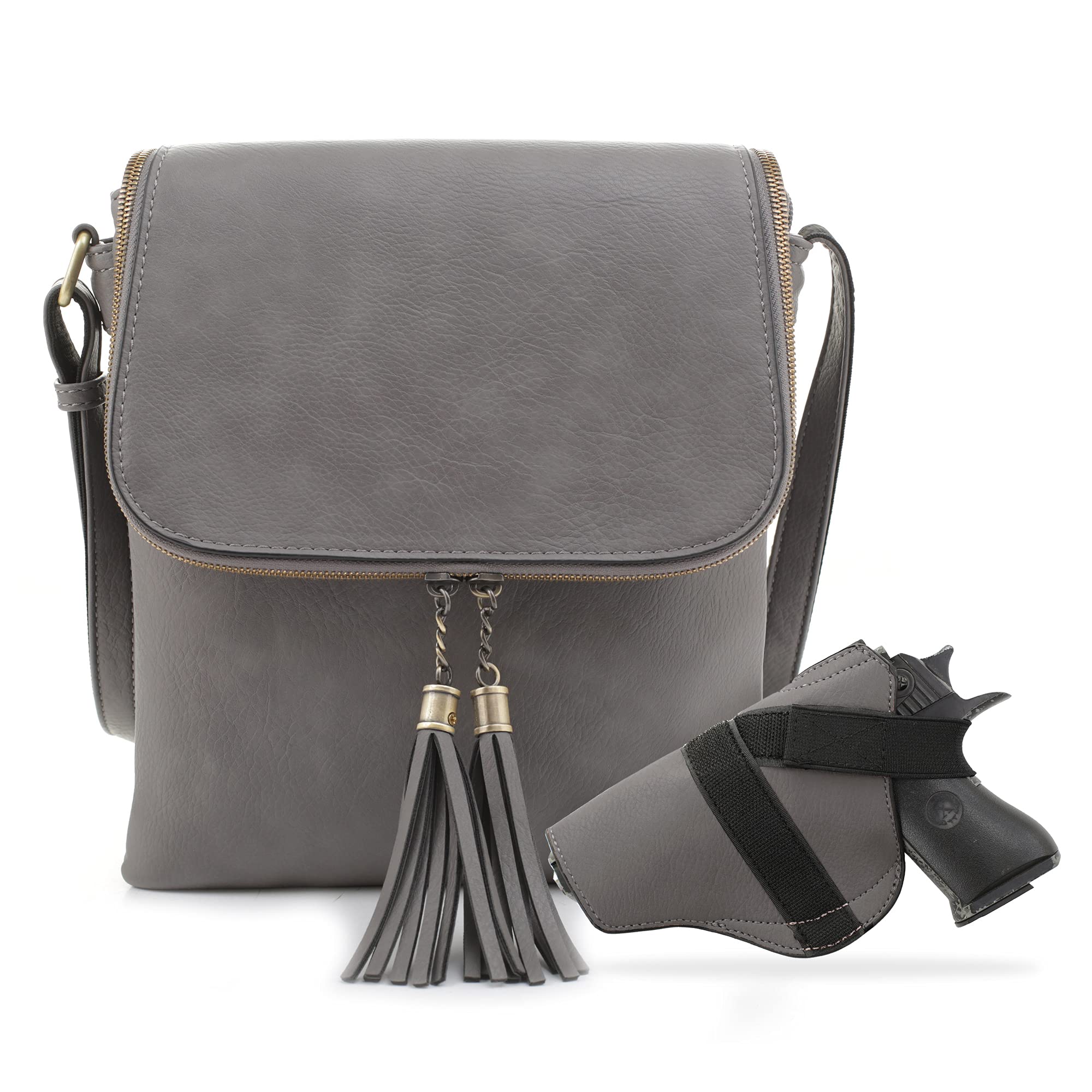 JESSIE & JAMES Cheyanne Anti-Theft Concealed Carry Crossbody Bag with Lock & Key - Secure & Stylish for Travel, Shopping & Everyday Use