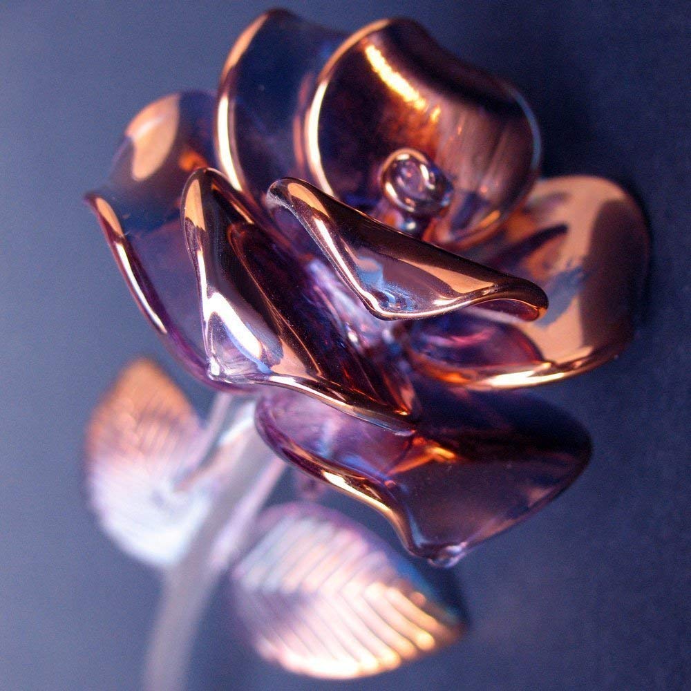 Hand Blown Glass Rose Figurine - Elegant Home Decor, Wedding Centerpiece, Gift for Anniversary & Valentine's Day