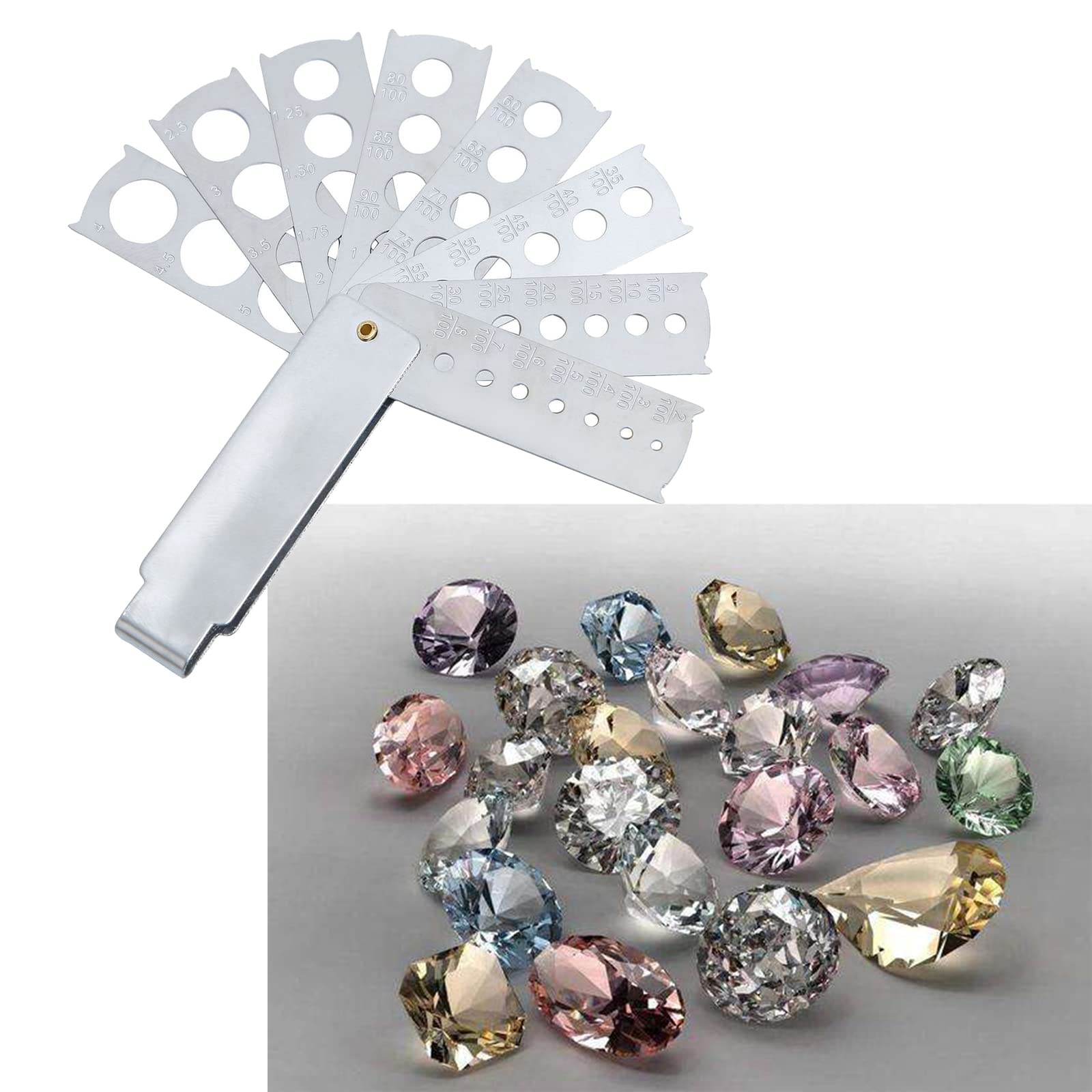Professional Gem Measuring Tool for Jewelry Making - Diamond & Stone Gauge with Precise Measurement | Perfect for Jewelers, Gemologists & DIY Jewelry Crafting