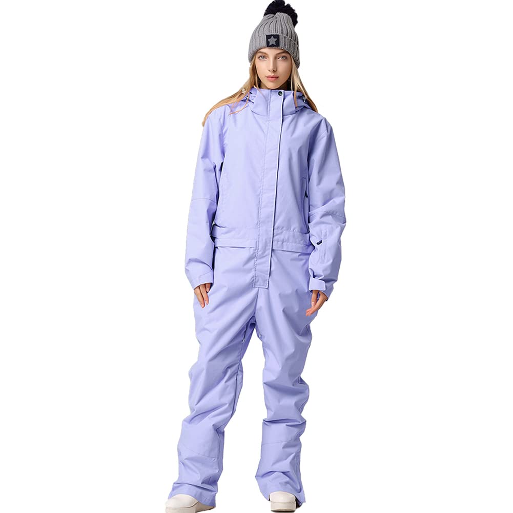 HOTIAN Women's Waterproof Ski Suit One-Piece Jumpsuit - Winter Snowboard Suit for Outdoor Snow Sports & Cold Weather Activities