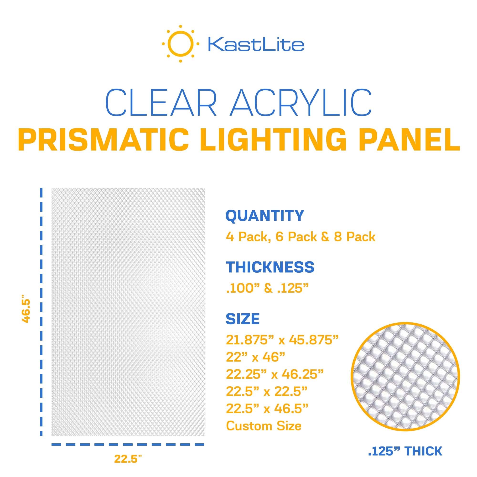 KastLite Clear Acrylic Prismatic Lighting Panel 22