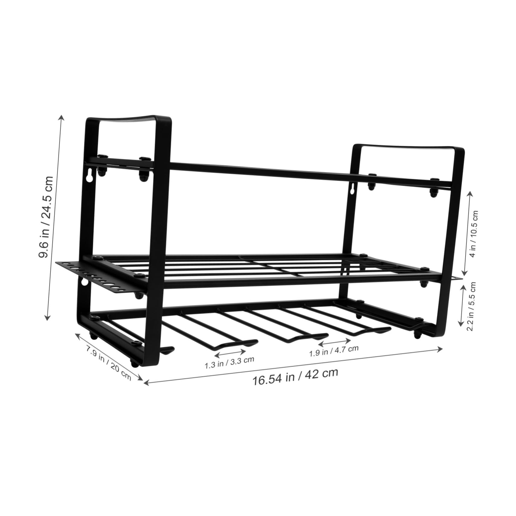 KOMBIUDA 3-Layer Wall Mount Tool Organizer - Heavy Duty Carbon Steel Garage Storage Rack for Screwdrivers, Pliers & Hand Tools - Perfect for Workshop, Garage & DIY Projects