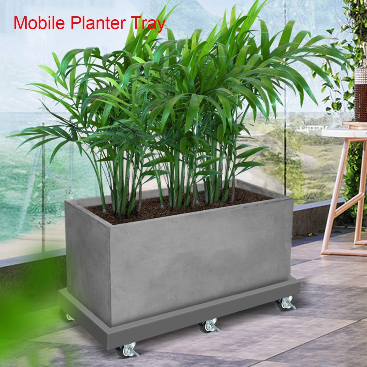 **Rolling Planter Stand with Wheels - 47x24cm Mobile Plant Caddy for Indoor & Outdoor Potted Plants - Heavy Duty Flower Pot Holder with Casters for Easy Moving - Perfect for Garden, Patio, Balcony & Home Decor**