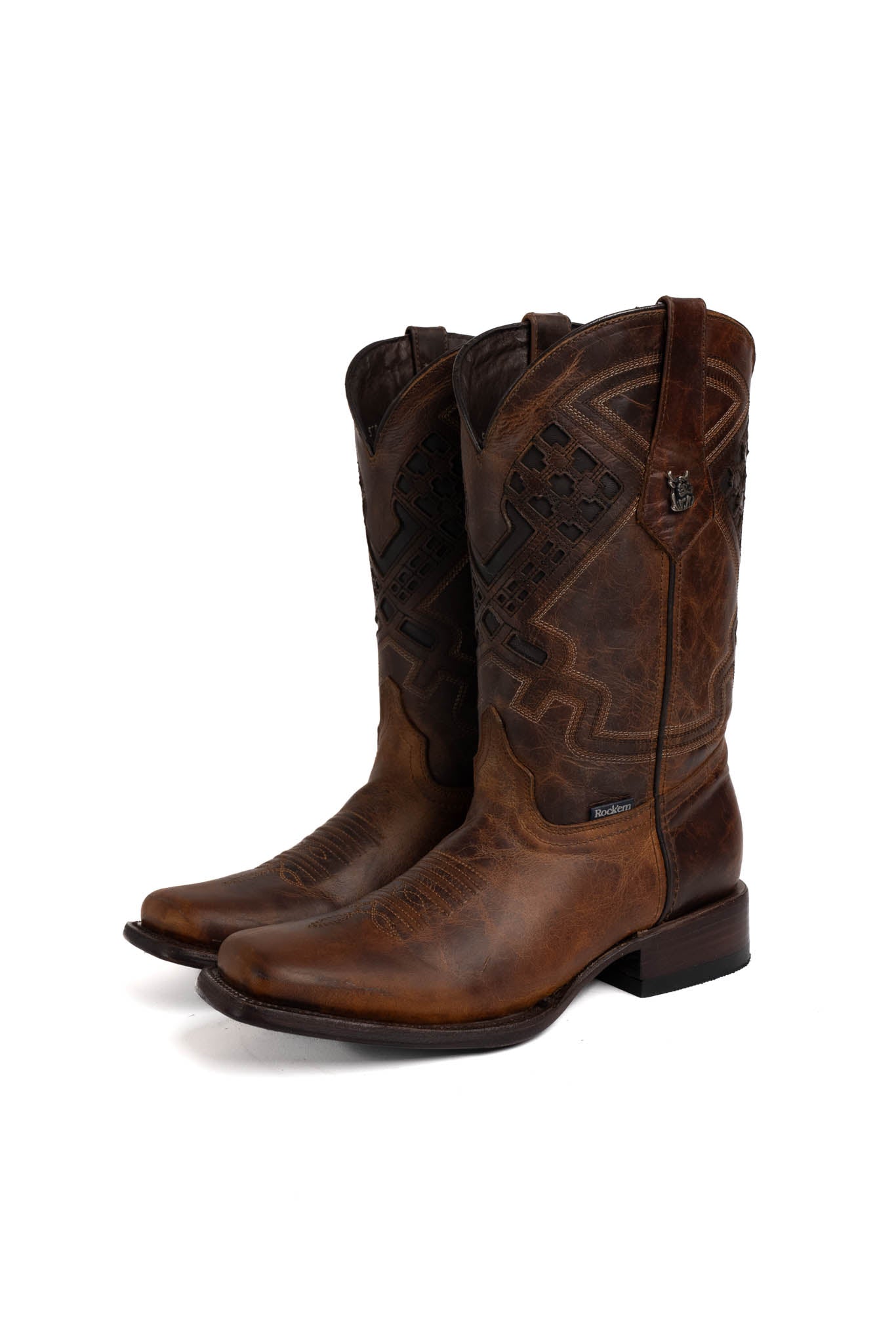 Maya Rodeo Toe Cowboy Boots for Women - Western Style Leather Cowgirl Boots with Pointed Toe - Perfect for Country Dancing, Rodeo Events & Western Fashion Outfits