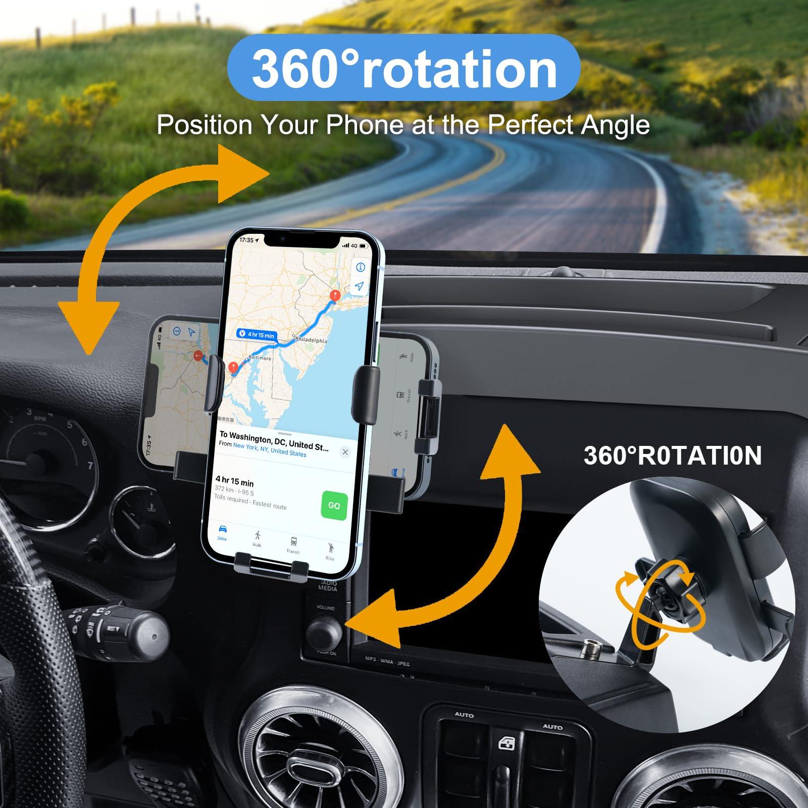 Upgraded Wireless Charging Phone Mount & Dash Storage Box Tray for 2011-2018 Jeep Wrangler JK JKU - Car Accessories with Secure Holder & Organizer - Perfect for Off-Roading, Commuting & Daily Driving