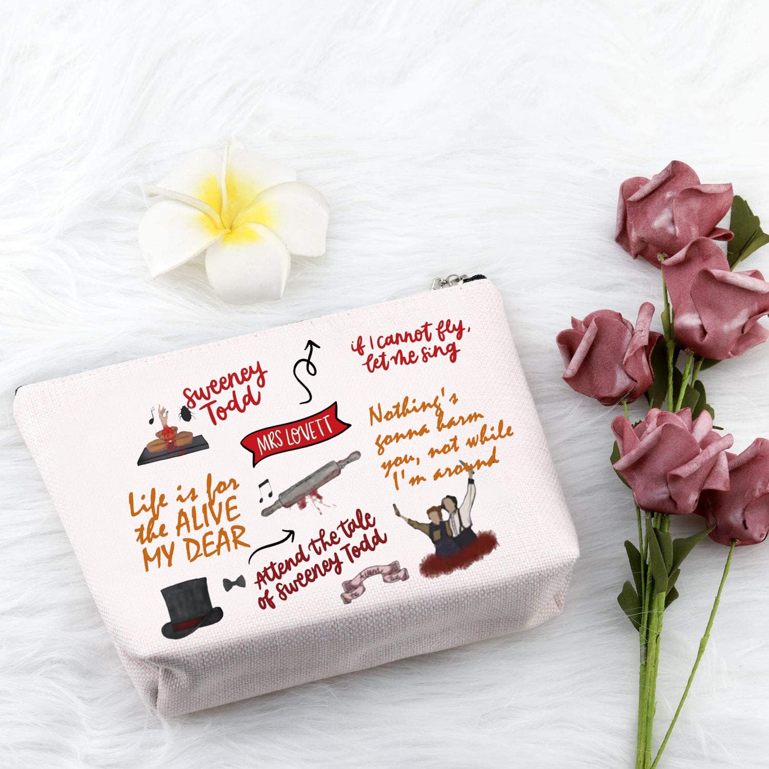 PXTIDY Sweeney Todd Musical Makeup Bag - Themed Cosmetic Pouch for Theatre Lovers, Sondheim Fans & Demon Barber Enthusiasts - Perfect Gift for Broadway Shows, Halloween & Themed Parties