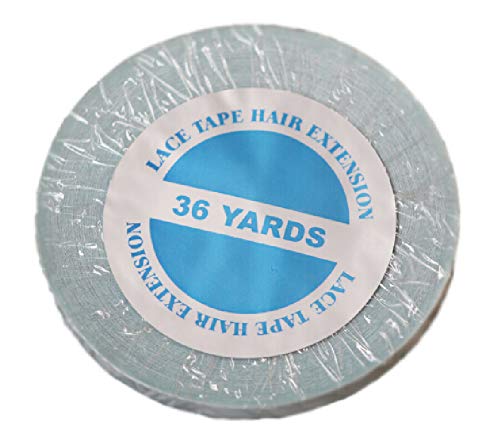 Double Sided Lace Tape for Hair Extensions & Toupee - 36Y & 1CM Adhesive Roll - Strong Hold for Men's Hair System, Wig Bundles, Weave Closures & Lace Frontals | Perfect for Daily Wear, Styling & Hair Replacement