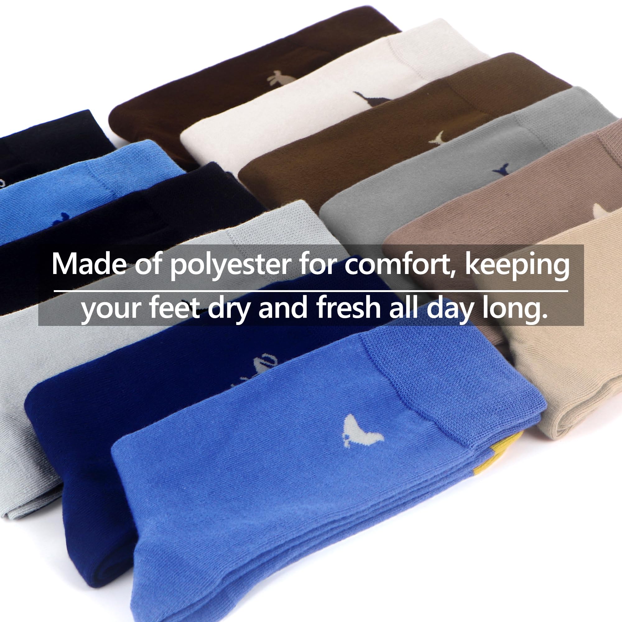 WeciBor Men's Patterned Dress Casual Socks - 12 Pairs Colorful Fashion Crew Socks for Work, Party & Everyday Wear