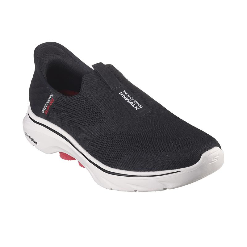 Skechers Women's GO WALK 7 Slip-On Walking Shoes - 216641/BKW - Comfortable Lightweight Sneakers for Walking, Travel & Everyday Wear