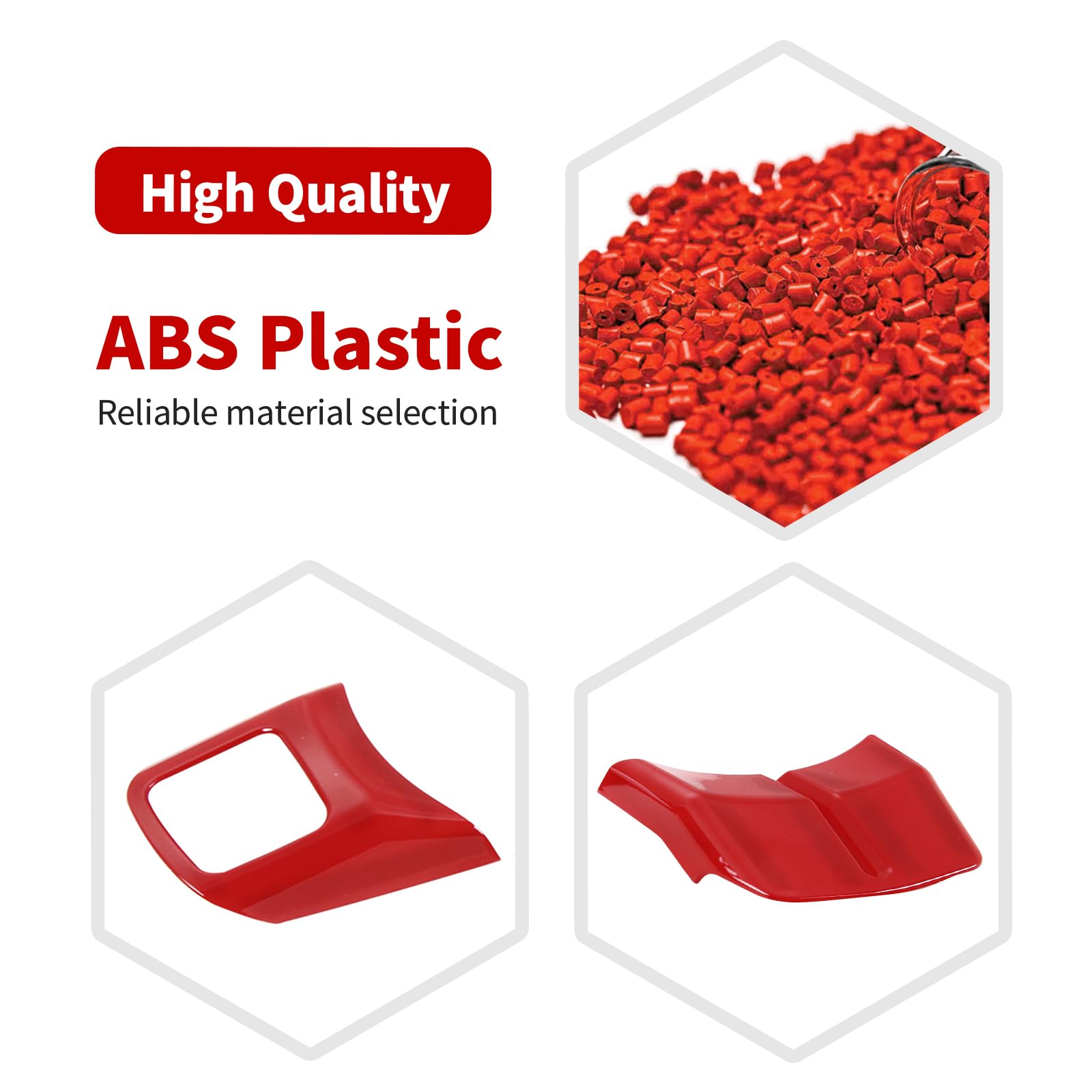 Red Steering Wheel Trim Bezel for Jeep Wrangler JK 2011-2017, Patriot Compass 2011-2016, Grand Cherokee 2011-2013 - Interior Accessories (3pcs) - Enhance Your Jeep's Style for Off-Road Adventures & Daily Driving