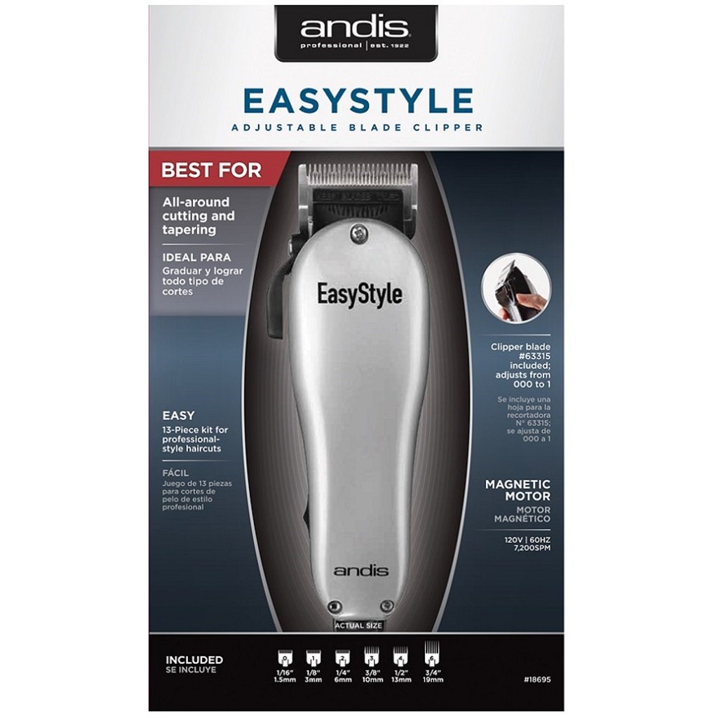 ANDIS Easy Style 13 Piece Hair Clipper Kit with Travel Case - Professional Hair Cutting Tools for Men & Women - Perfect for Home Haircuts, Barber Styling & Travel Grooming