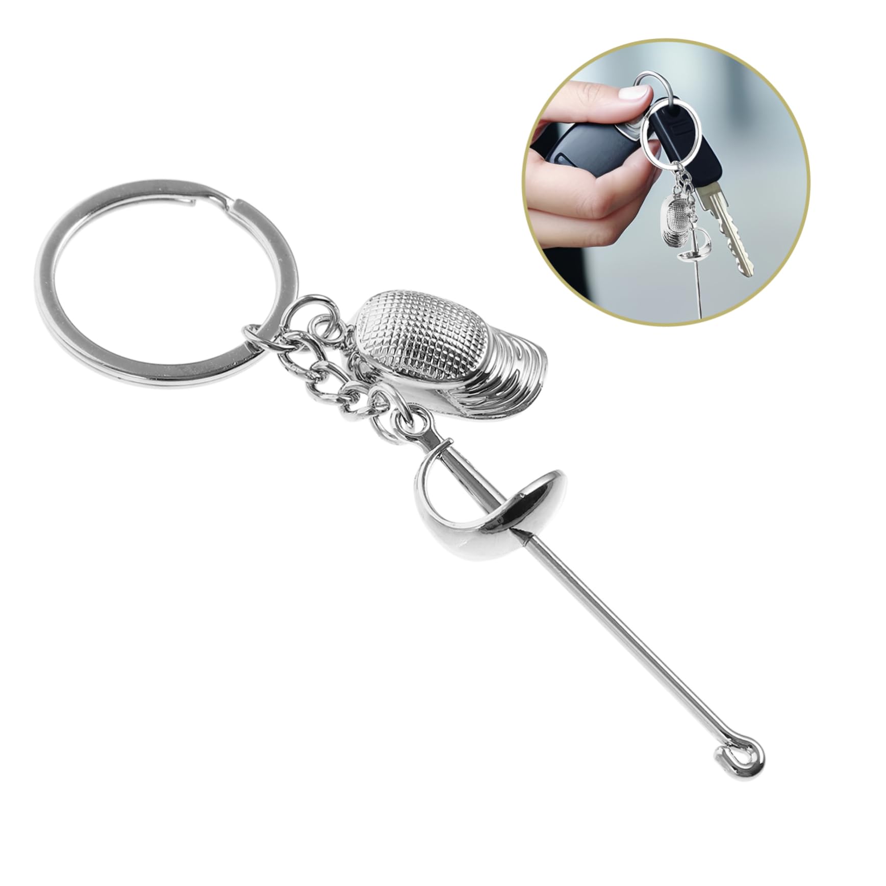 Balacoo Fencing Keychain - Metal Key Rings for Women - Sport Souvenir Gift