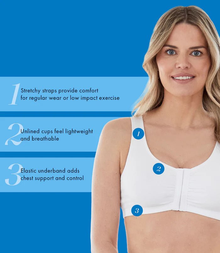 Wireless Cotton Stretch Sports Bra - Front Closure, Comfortable & Unlined for Yoga, Running & Gym Workouts