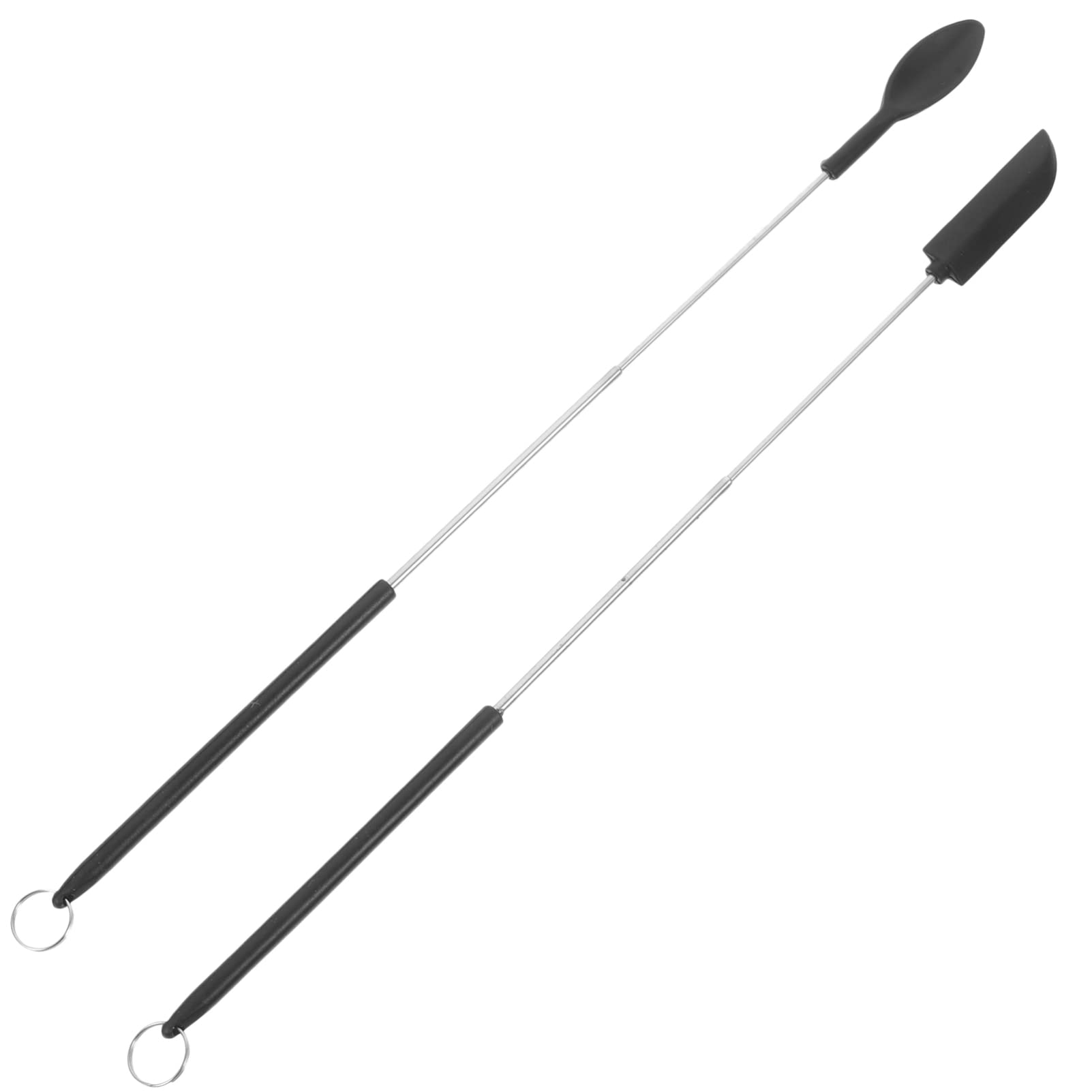 Retractable Silicone Spatula Set - Mini Spoon for Jars, Peanut Butter, Jam & Makeup - Multipurpose Kitchen & Beauty Scraper Tool for Cooking, Baking & Cosmetics