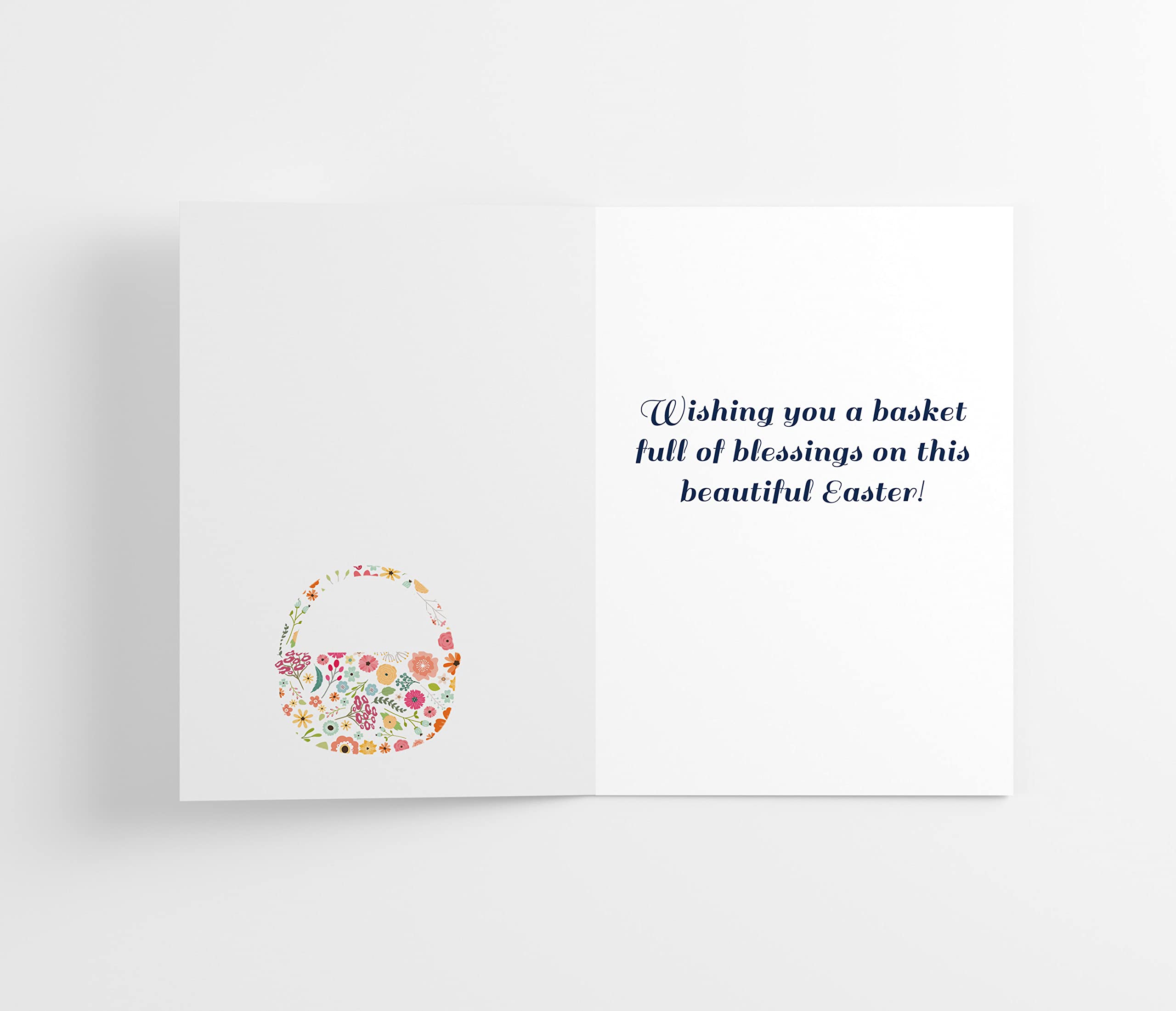 Easter Greeting Cards with White Envelopes - 25 Count Floral Easter Egg Design - Perfect for Easter Celebrations, Spring Parties & Gift Giving