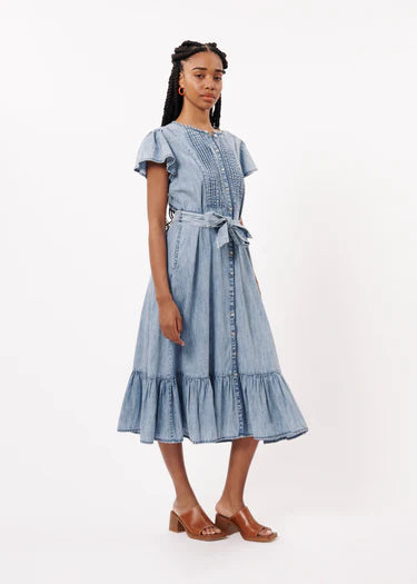 NOLENE Women's Denim Blue Dress - Casual & Stylish for Everyday Wear, Date Night, and Office Outfits