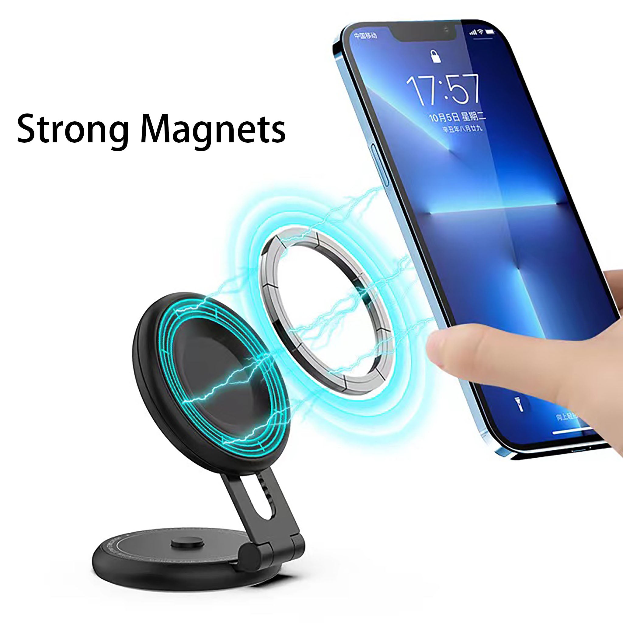 Foldable Invisible Phone Mount Holder for Tesla Model 3/Y (2017-2025) & Cybertruck - Car Dashboard Magnetic Phone Stand - Perfect for GPS Navigation & Hands-Free Driving