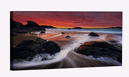 Pink Sky Beach Waves