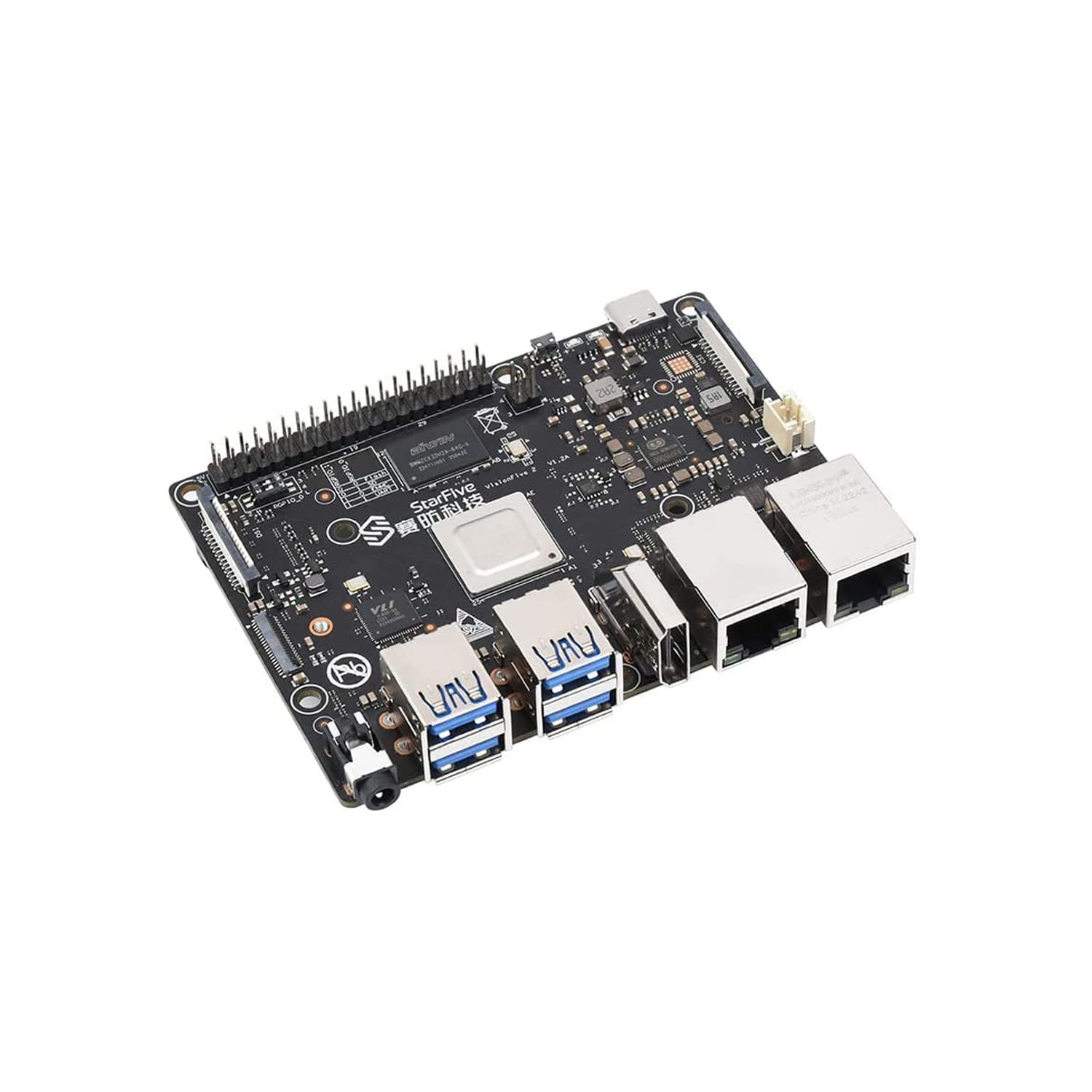 WayPonDEV Acrylic Case for VisionFive2 RISC-V Linux Single Board Computer with Heat Sink - Protective Cover for DIY Projects, Home Automation & IoT Development
