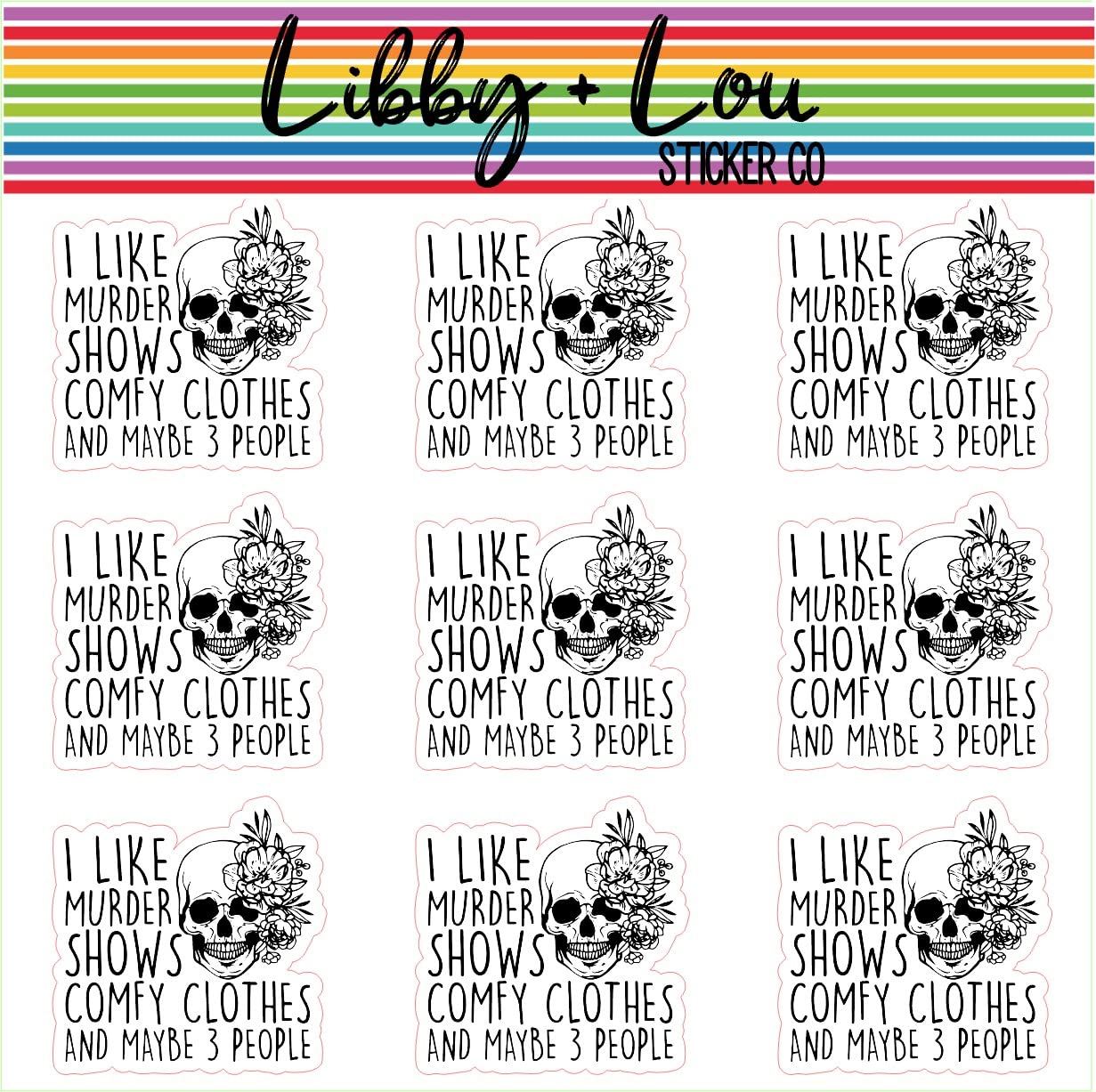 Murder Mystery & Cozy Clothes Stickers | Libby & Lou for Fans