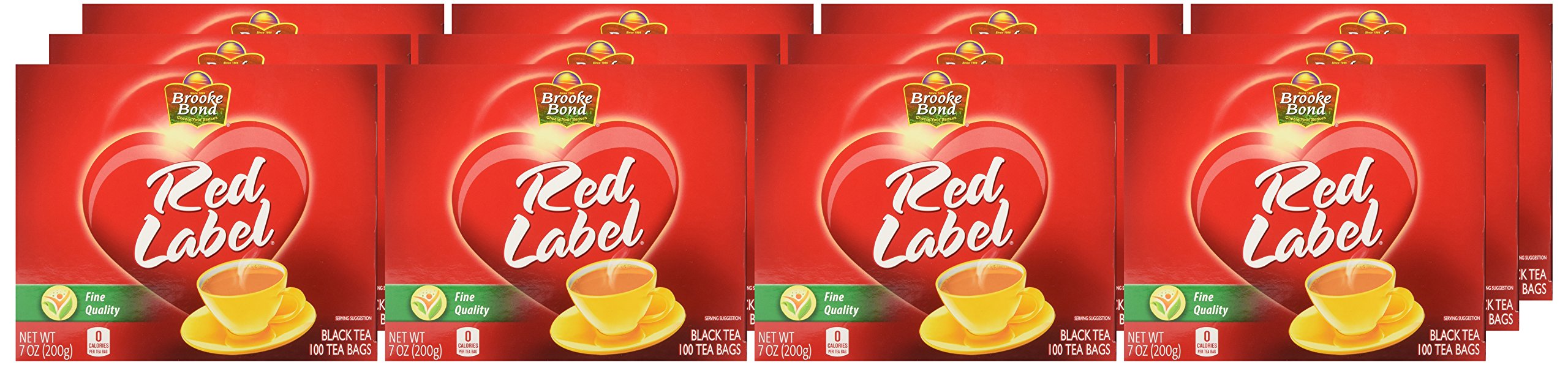 Brooke Bond Red Label Tea Bags - 100 Count (Pack of 12) | Premium Black Tea for Morning Boost, Afternoon Relaxation & Social Gatherings