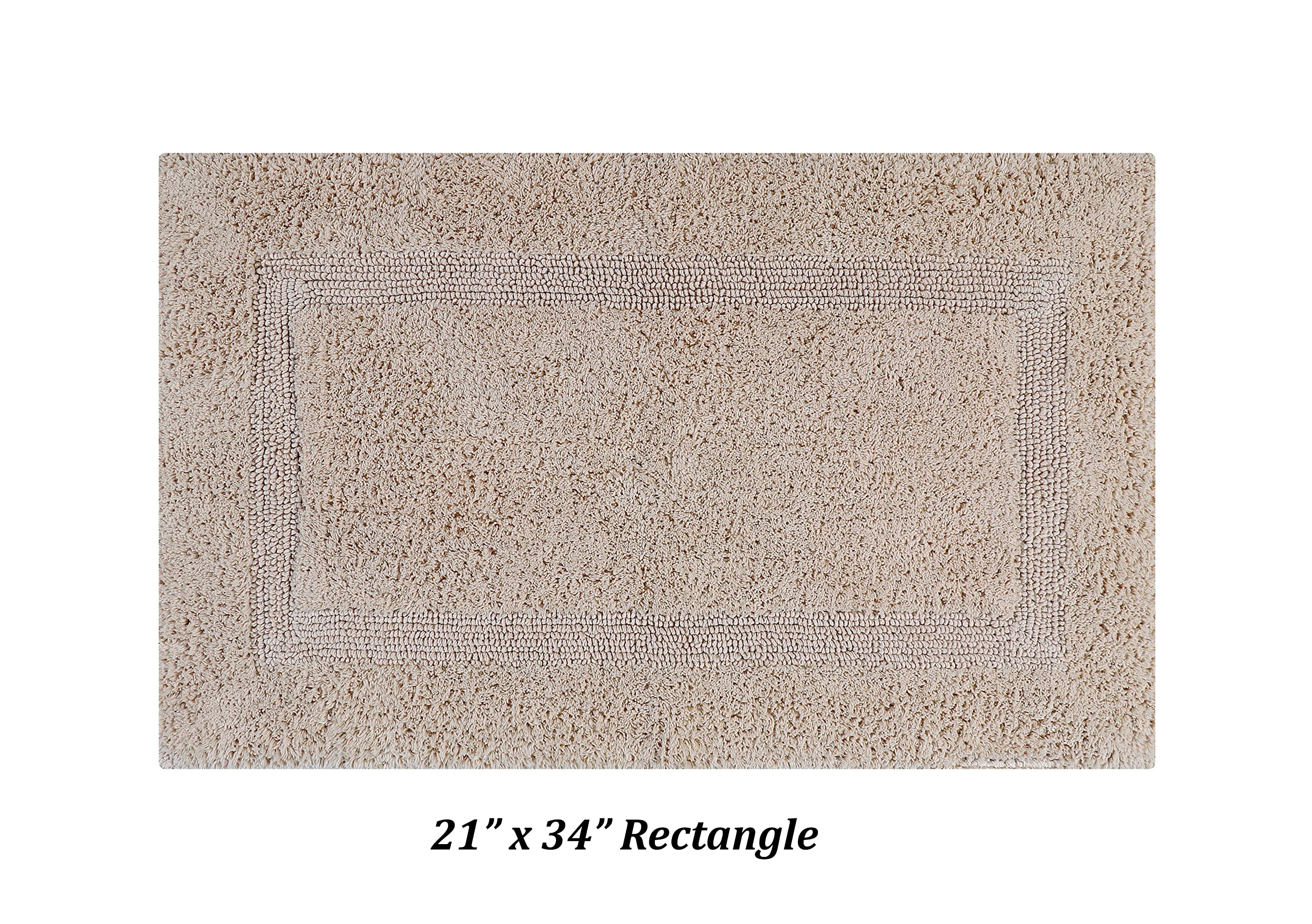 Better Trends 2-Piece Reversible Bathroom Rugs Set - Super Soft & Absorbent for Shower, Tub & Laundry Room
