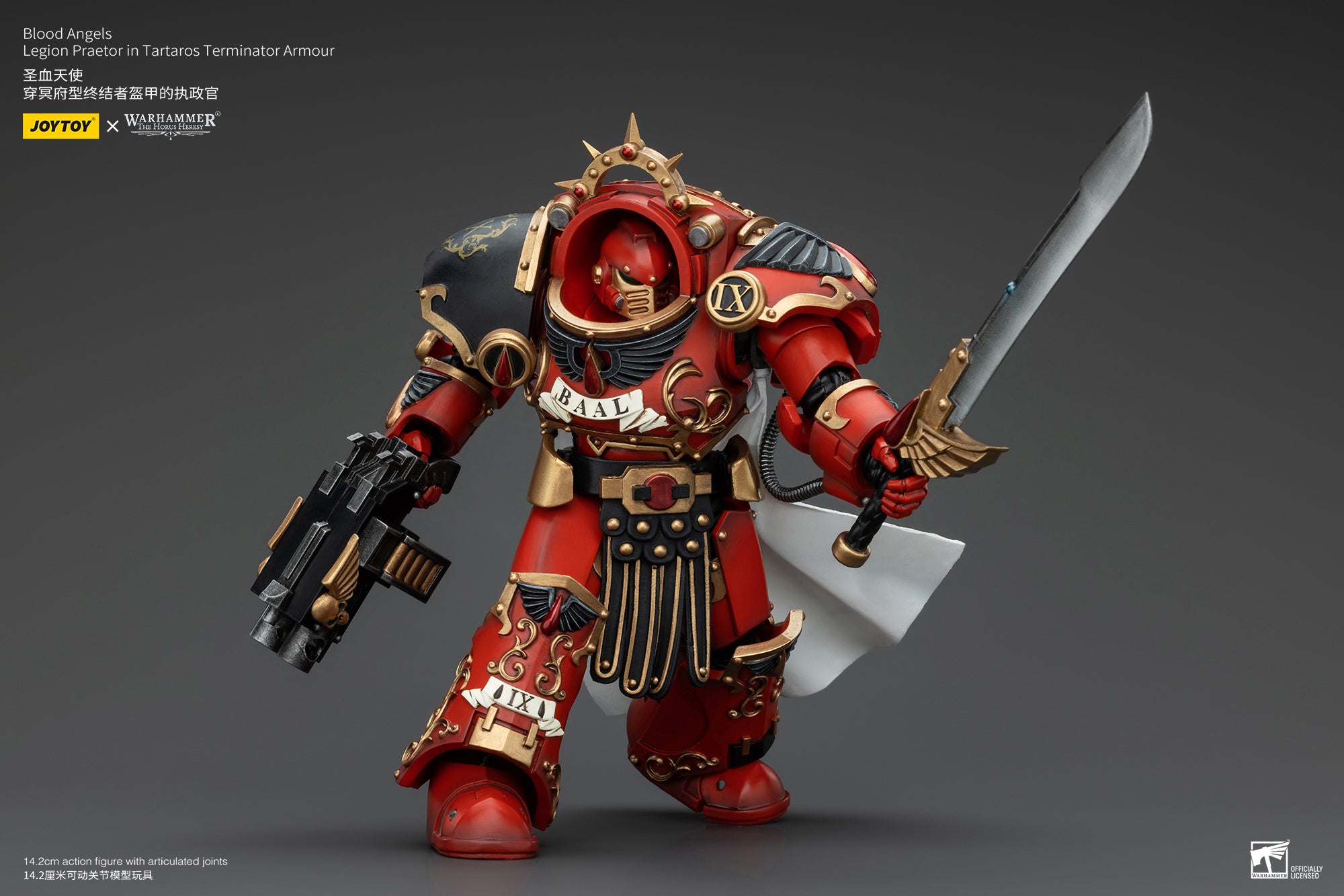 1/18 JOYTOY Warhammer The Horus Heresy Blood Angels Legion Praetor Action Figure in Tartaros Terminator Armor - Collectible Model for Display, Gaming & Warhammer 40K Fans