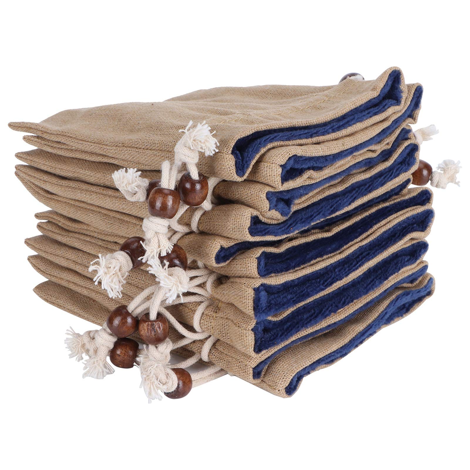 10Pcs Linen Drawstring Bags for Jewelry, Travel & Collectibles - Reusable Gift Pouches with Drawstring Closure - Perfect for Organizing Small Items, Party Favors & DIY Crafts
