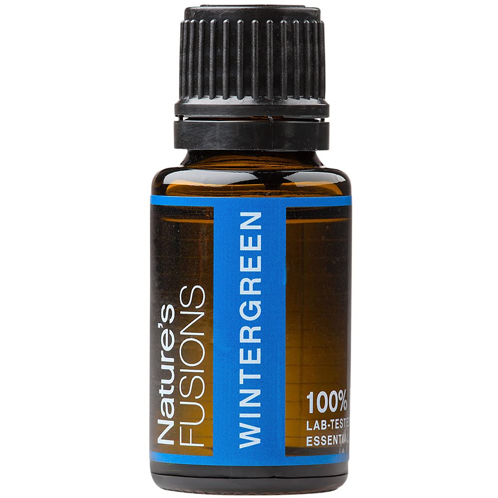 Nature’s Fusions Wintergreen Essential Oil - 100% Pure & Natural Aromatherapy Oil for Relaxation & Pain Relief - 15ml (0.5 fl oz) - Perfect for Diffusers, Massage & DIY Skincare