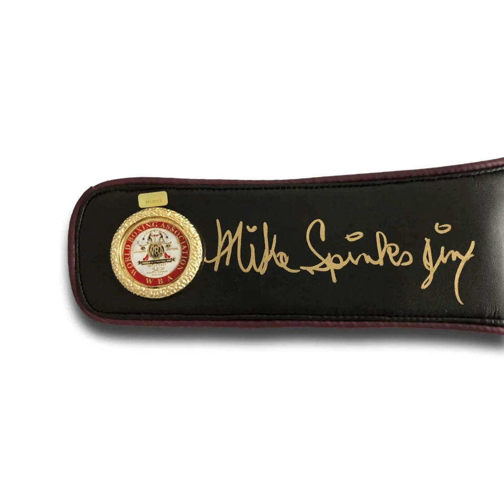 Michael & Leon Spinks Dual Signed WBA Championship Belt with COA - Authentic Boxing Memorabilia - Perfect for Collectors, Fans, and Sports Decor