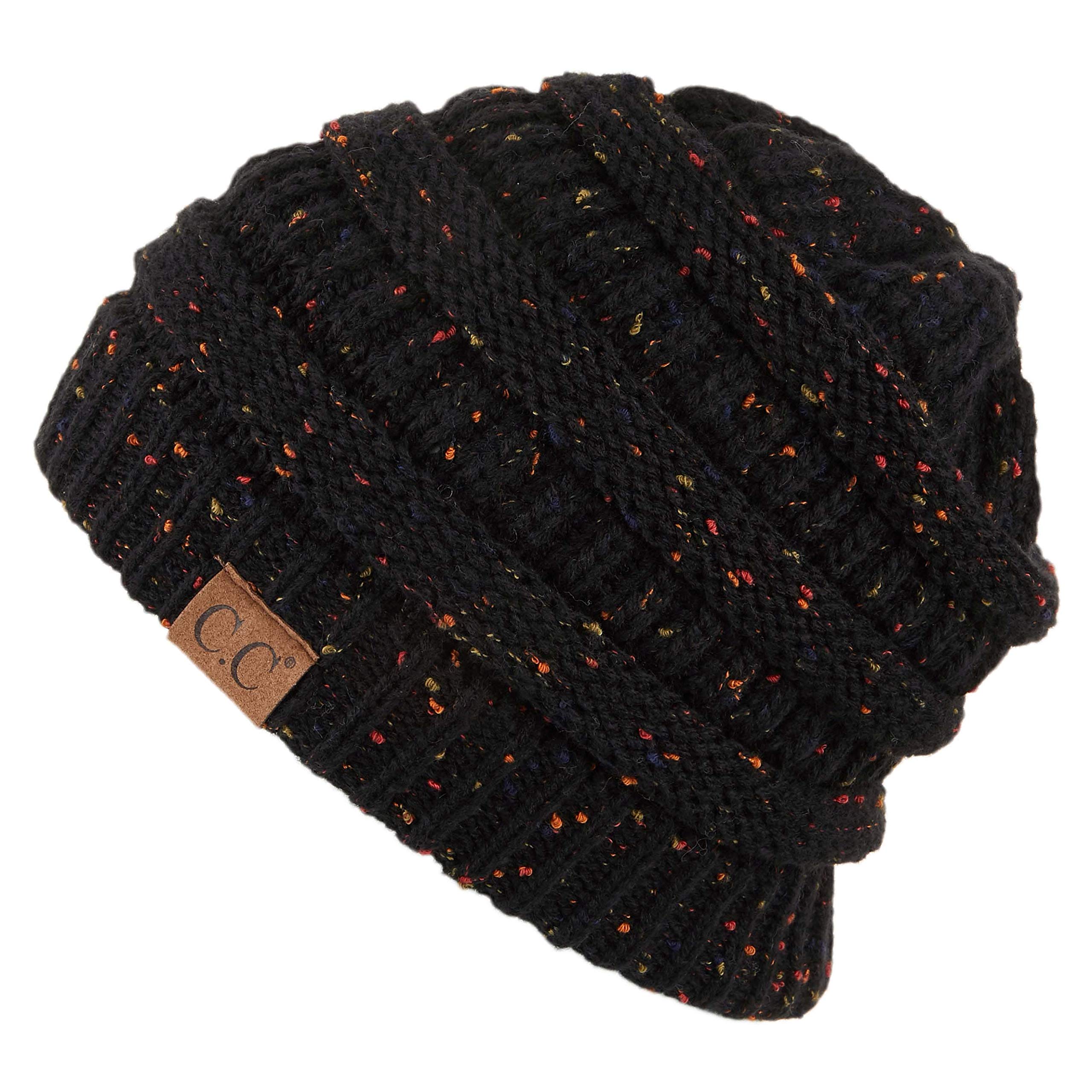 C.C Unisex Ribbed Confetti Knit Beanie (HAT-33) - Warm Winter Hat for Men & Women - Perfect for Outdoor Activities, Skiing, and Casual Wear