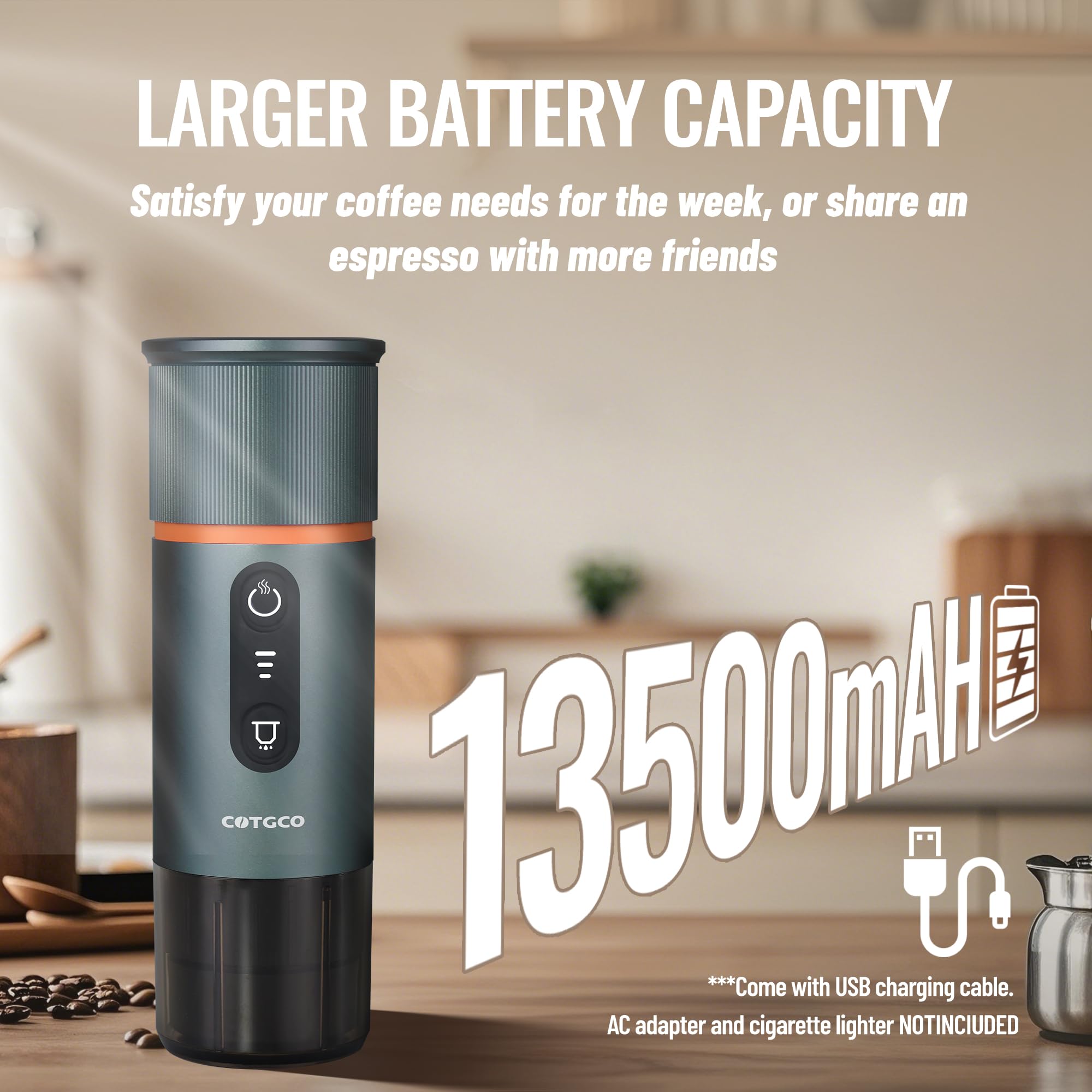 Portable Electric Espresso Coffee Maker - 12V Mini Travel Espresso Machine, Compatible with Nespresso Capsules - Perfect for Car, Hiking, Camping & Office Use