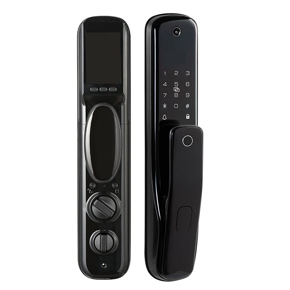 Smart Fingerprint Door Lock with Remote Access & Auto-Capture Monitoring - Glittel Electronic Keyless Entry Deadbolt (Iron Gray, 395x78x80mm) for Home, Office & Vacation Rentals - Secure Smart Lock with Visual Alerts & Combination Access