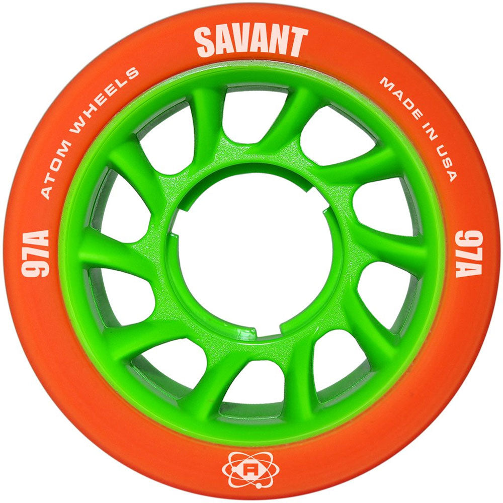 Atom Savant 59mm Quad Wheels 4-Pack - High-Performance Skateboard Wheels for Smooth Riding & Tricks - Perfect for Street Skating, Park Riding & Cruising