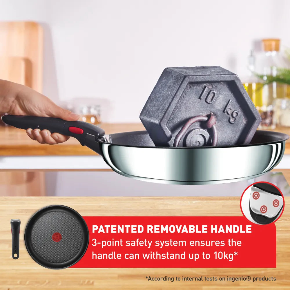 Tefal Ingenio Cook Eat Stackable Non-Stick Cookware 15-Piece Set - Perfect for Small Kitchens & Easy Storage | Induction Compatible Pots & Pans for Everyday Cooking