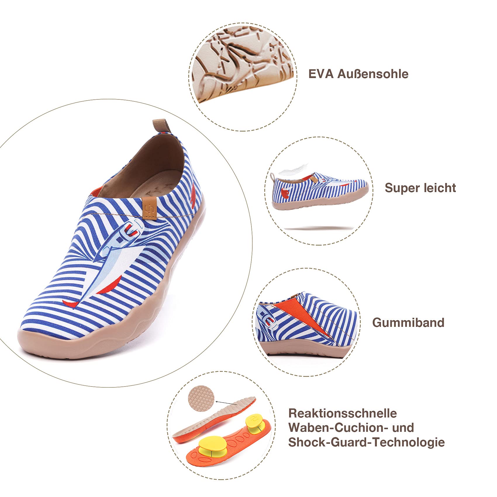 UIN Women's Slip On Sneakers - Comfortable Knit Loafers with Artistic Painting | Soft Walking Shoes for Casual Wear, Travel & Daily Errands