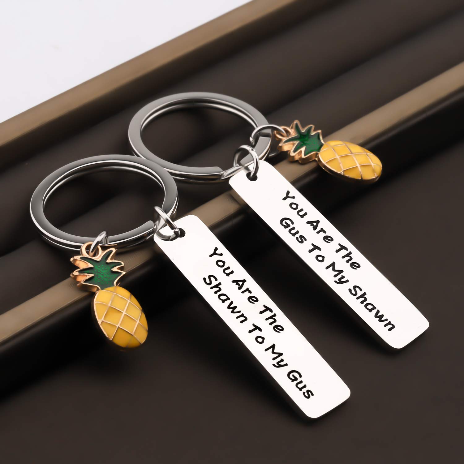 FAADBUK Shawn & Gus TV Show Inspired Friendship Keychain Set - Perfect Gift for Best Friends, Fans of Psych Series - Great for Birthdays, Anniversaries & Fan Conventions